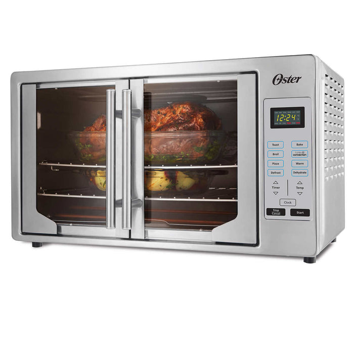 Opened Oster Digital French Door with Air Fry Countertop Oven - D3