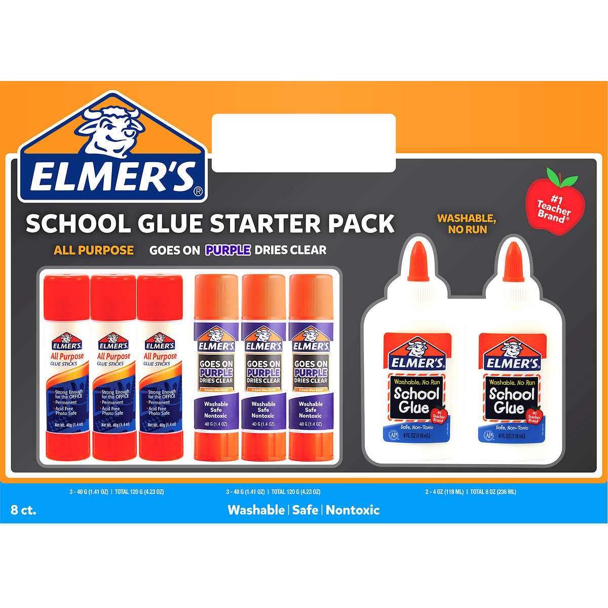Elmer's Washable School Glue, Non-Toxic - 4 fl oz (Pack of 6)